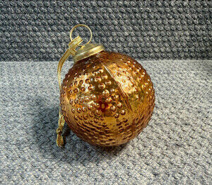 Hobnail Mercury Glass Copper Ornament 3in Ball Add/Replace